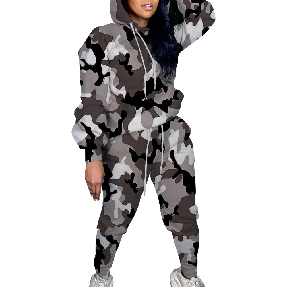 Fashion Hoodie Sweatshirts Women Tracksuits Long Sleeve Camouflage Printing Casual Tops High Waist Pants Sets For Sports Party
Fashion Hoodie Sweatshirts Women Tracksuits Long Sleeve Camouflage Printing Casual Tops High Waist Pants Sets For Sports Party