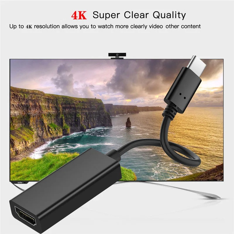 Digital Cable USB 3.1 Type C to HDMI-compatible Adapter 4K Type-c Audio Video Converter for MacBook Air Samsung Huawei Mate P30
Digital Cable USB 3.1 Type C to HDMI-compatible Adapter 4K Type-c Audio Video Converter for MacBook Air Samsung Huawei Mate P30