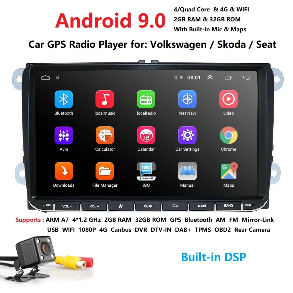 2 грамма 9 дюймов Android 0 автомобиль autoaudiofor V W Volkswagen/Golf/Polo/Tiguan/Passat/T5/Beetle/EOS/Skoda/Octavia автомобильный радиоприемник gps