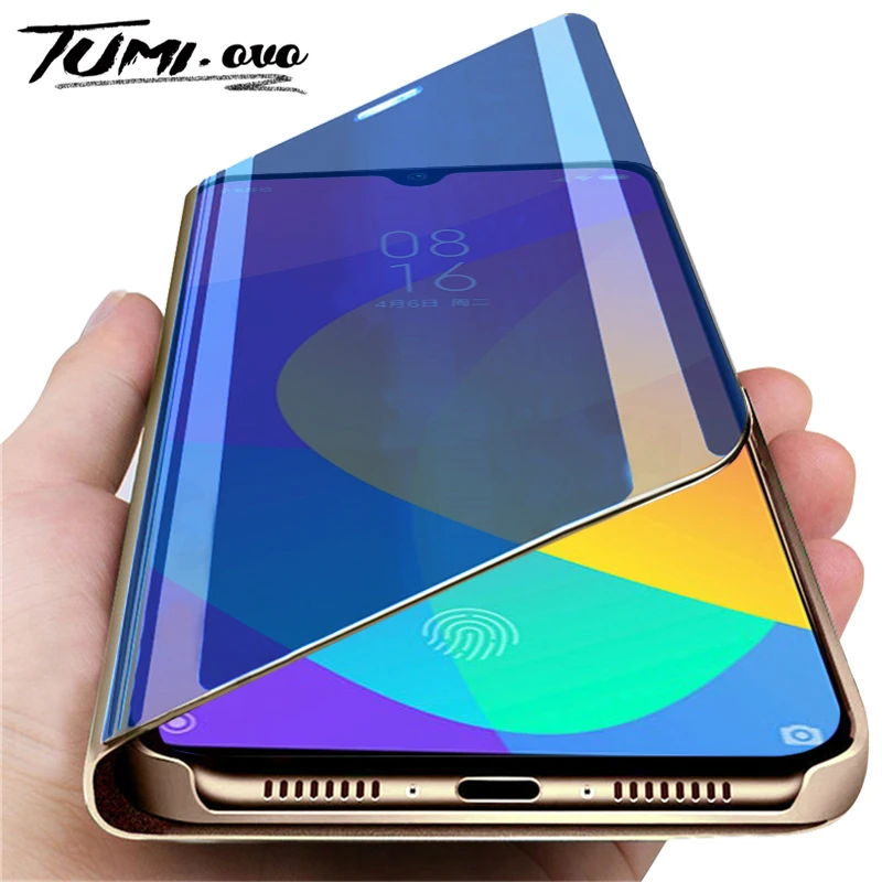 Умный зеркальный флип чехол для Xiaomi Mi Note 10 9 8 CC9 CC9E A3 A2 Lite 6X Pro Redmi 8T 7 6 5 5A Prime 4 4X