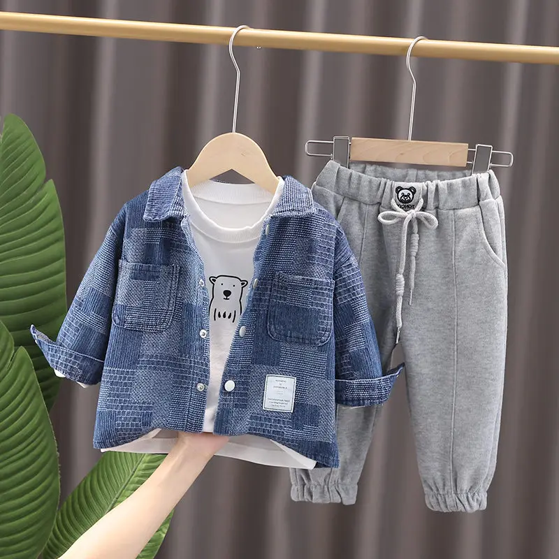 Autumn Baby Children Clothes Suit Boys Girls Work Cloth Jacket T Shirt Pants 3Pcs/sets Kids Toddler Fashion Cotton Tracksuits
Autumn Baby Children Clothes Suit Boys Girls Work Cloth Jacket T Shirt Pants 3Pcs/sets Kids Toddler Fashion Cotton Tracksuits