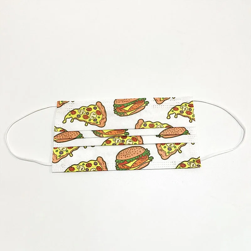 25/50Pcs Disposable Adult Mask Print Pizza Burger 3-Layer Dust-proof Anti-haze Breathable Unisex Face Mask With Elastic Ear Hook
25/50Pcs Disposable Adult Mask Print Pizza Burger 3-Layer Dust-proof Anti-haze Breathable Unisex Face Mask With Elastic Ear Hook