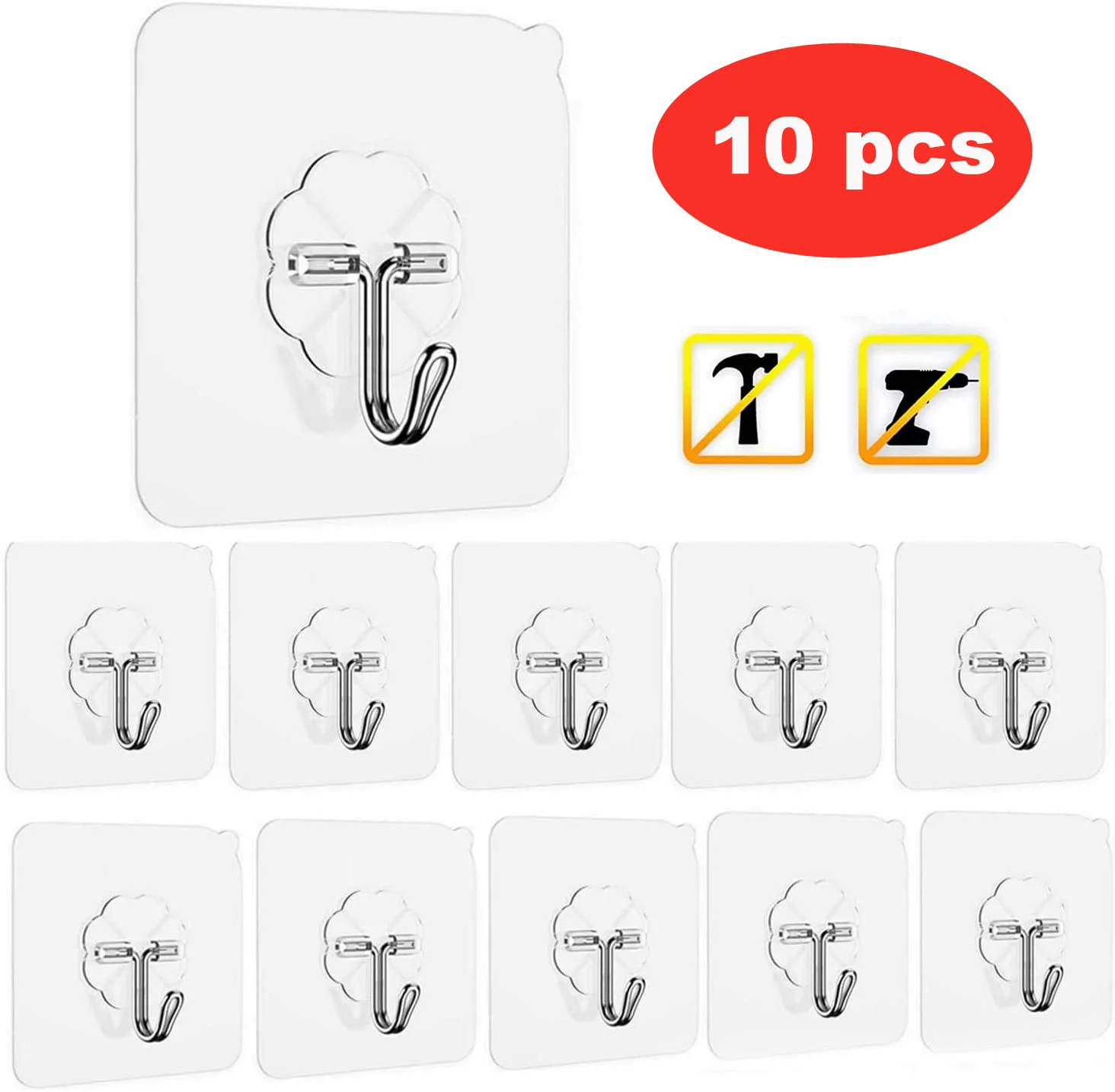 Wall Stick Hooks Rack Self Adhesive Transparent Reusable Seamless Waterproof Oilproof Bathroom Kitchen Heavy Duty Self Hanging O
Wall Stick Hooks Rack Self Adhesive Transparent Reusable Seamless Waterproof Oilproof Bathroom Kitchen Heavy Duty Self Hanging O