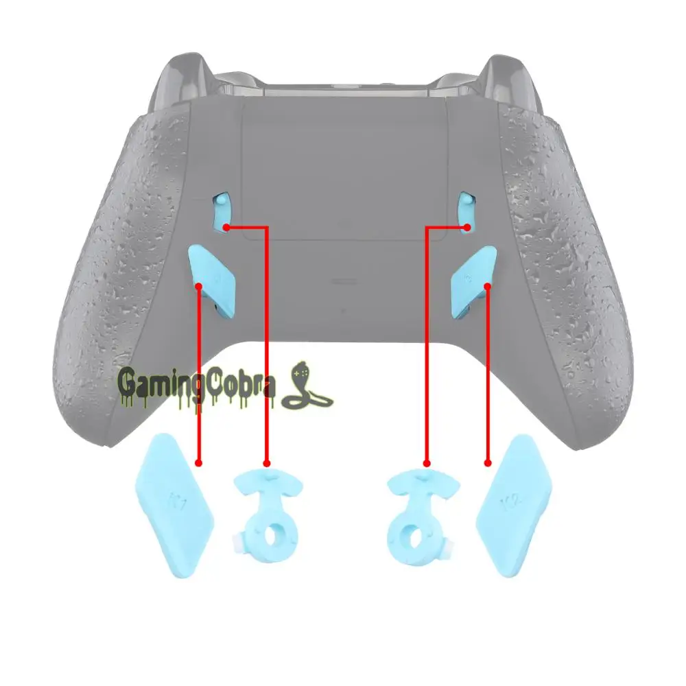 

Heaven Blue Soft Touch Grip Replacement Back Buttons K1 K2 Paddles for X-box One S X Controller LOFTY Remap & Trigger Stop Kit