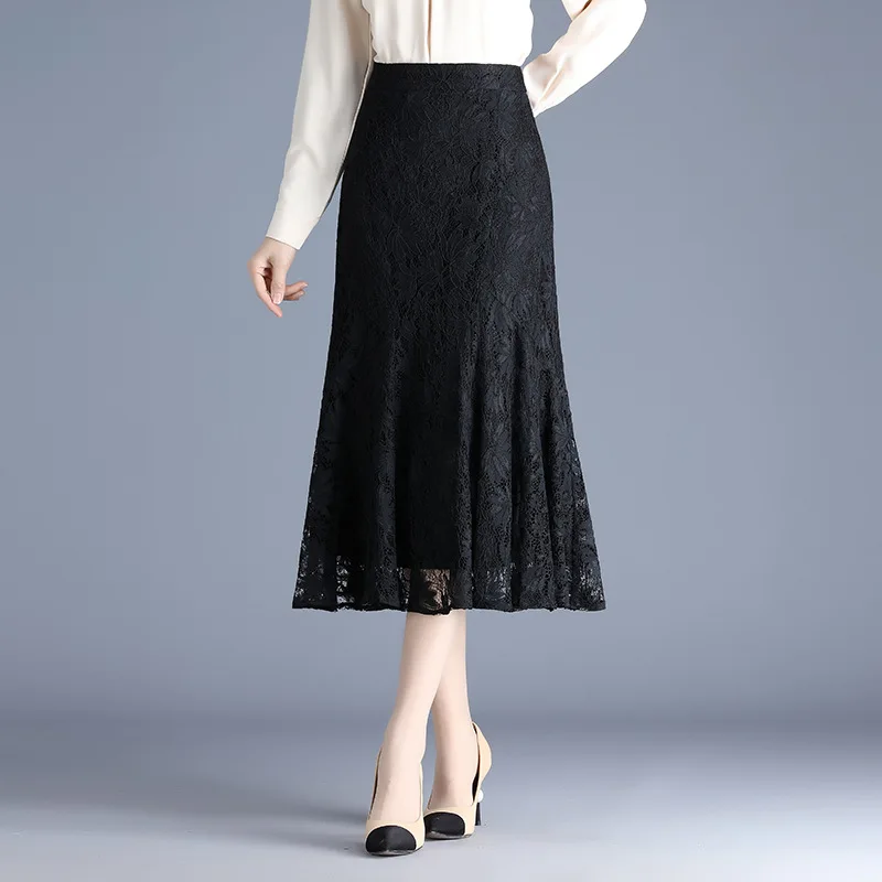 Black Lace Bodycon Fishtail Skirt Women Elegant Chic Zipper High Waist Mid-long Skirts Office Lady Autumn Slim Woman Skirts 6266
Black Lace Bodycon Fishtail Skirt Women Elegant Chic Zipper High Waist Mid-long Skirts Office Lady Autumn Slim Woman Skirts 6266