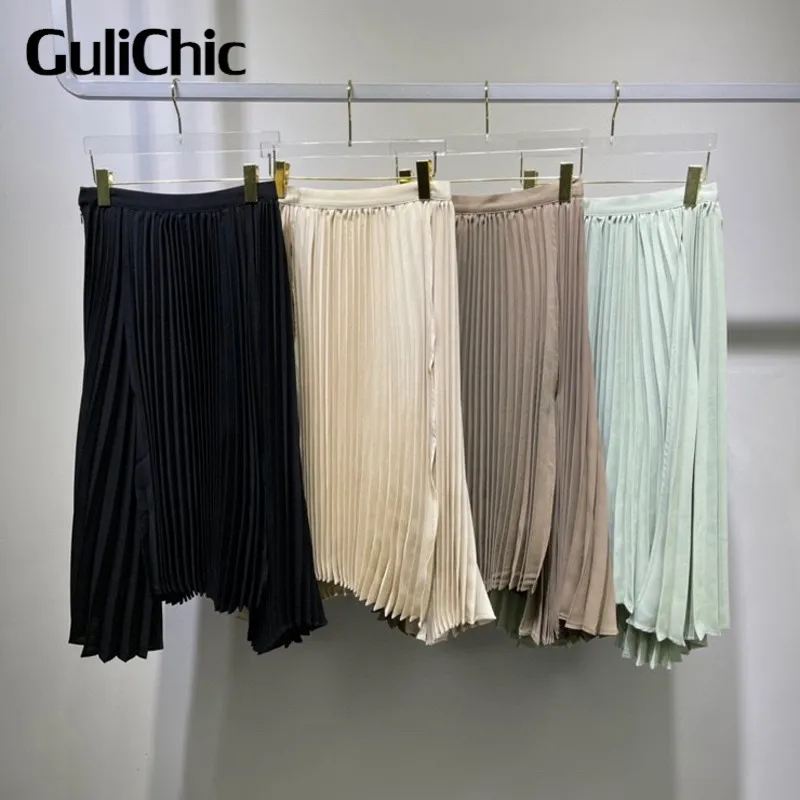 Женская плиссированная юбка GuliChic, элегантная ассиметричная юбка с разрезом, 9,2
Женская плиссированная юбка GuliChic, элегантная ассиметричная юбка с разрезом, 9,2