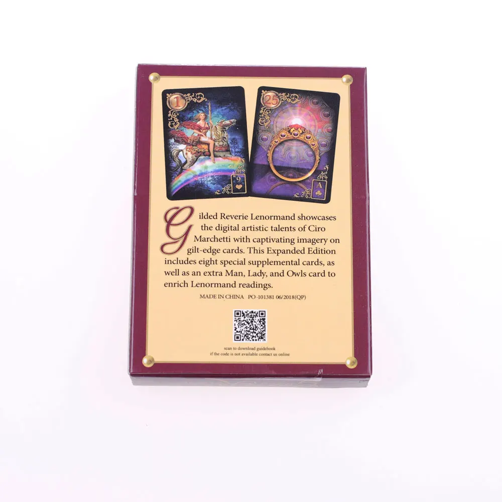 Oracle Tarot Cards Glided Reverie Lenormand Expanded Edition Board Deck Games Palying Cards For Party Game
Oracle Tarot Cards Glided Reverie Lenormand Expanded Edition Board Deck Games Palying Cards For Party Game