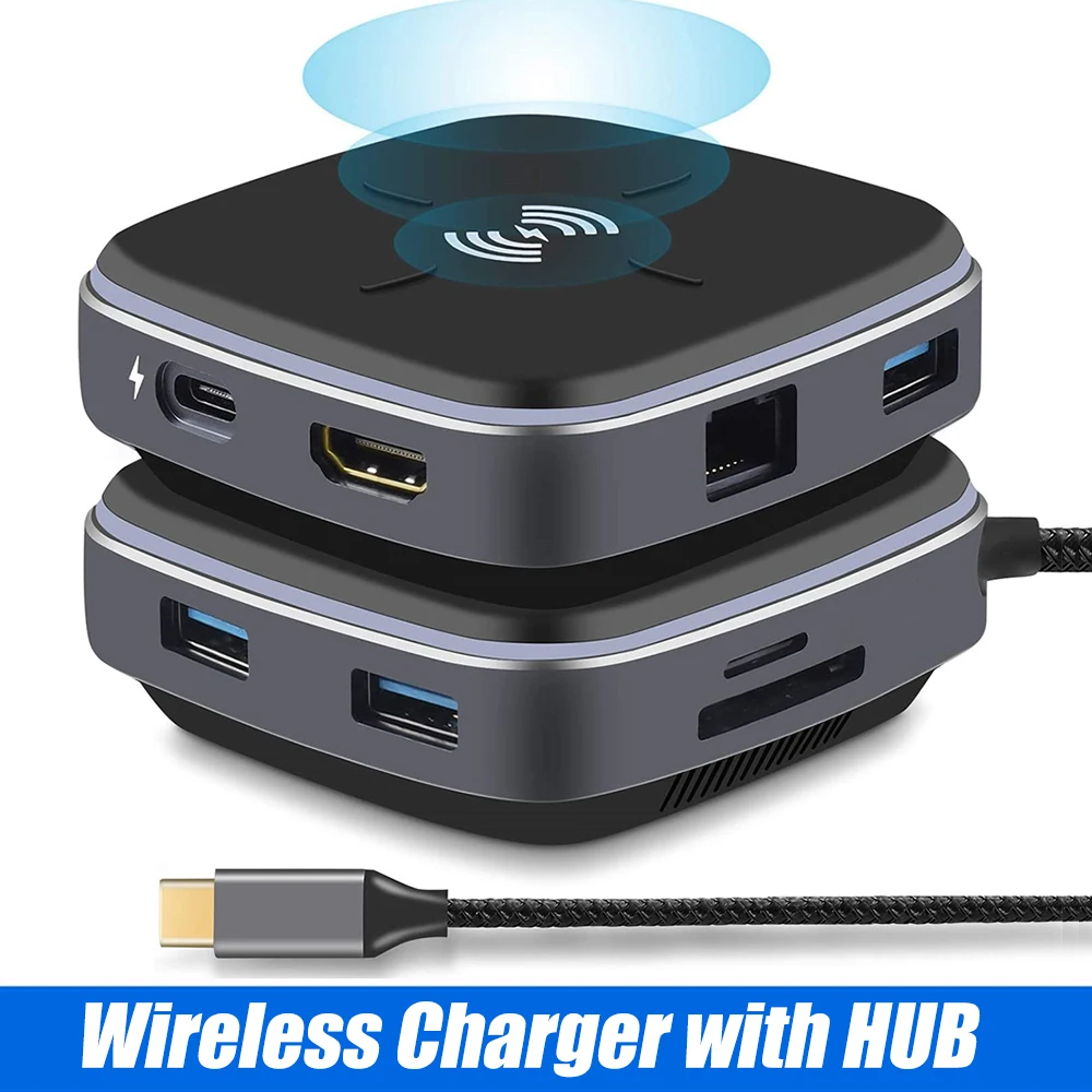 Беспроводное зарядное устройство с разъемом типа C из алюминиевого сплава 4K HDMI-совместимая док-станция для беспроводной зарядки
Беспроводное зарядное устройство с разъемом типа C из алюминиевого сплава 4K HDMI-совместимая док-станция для беспроводной зарядки