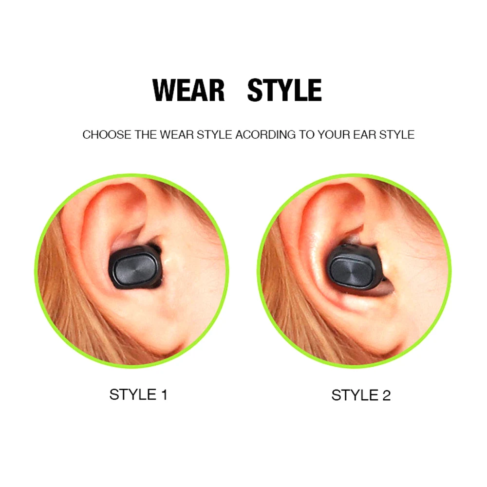 Bluetooth 5.0 Earphones TWS Wireless Earbuds Stereo 3D HIFI Mini In-ear Sports Running Earphone Support iOS/Android Phones Call |