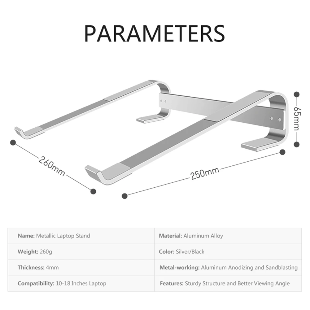 10-18 Inch Aluminum Alloy Folding Laptop Stand Adjustable Notebook Support Stand For Macbook Pro Non-Slip Cooling Bracket
10-18 Inch Aluminum Alloy Folding Laptop Stand Adjustable Notebook Support Stand For Macbook Pro Non-Slip Cooling Bracket