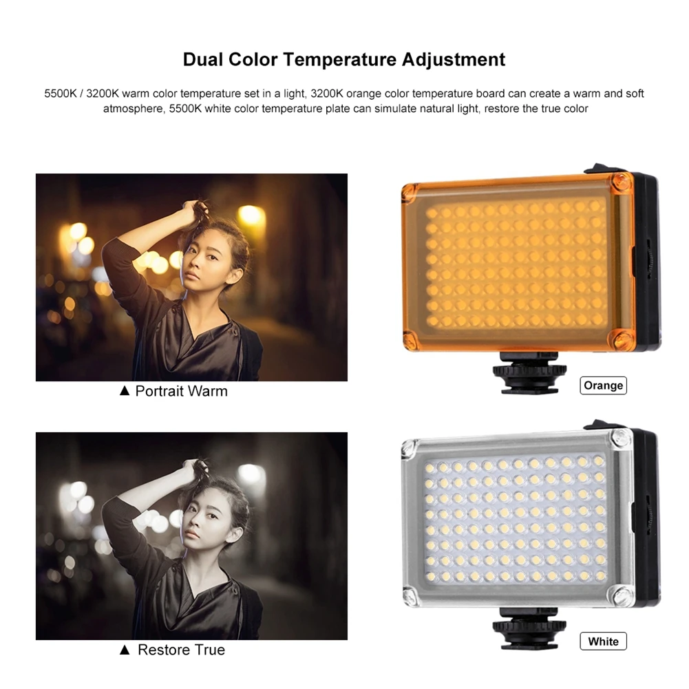 

PULUZ Mini 96 LEDs LED Video Light Photo Lighting on Camera Hot shoe Dimmable LED Lamp for Canon Nikon Sony Camcorder DV DSLR