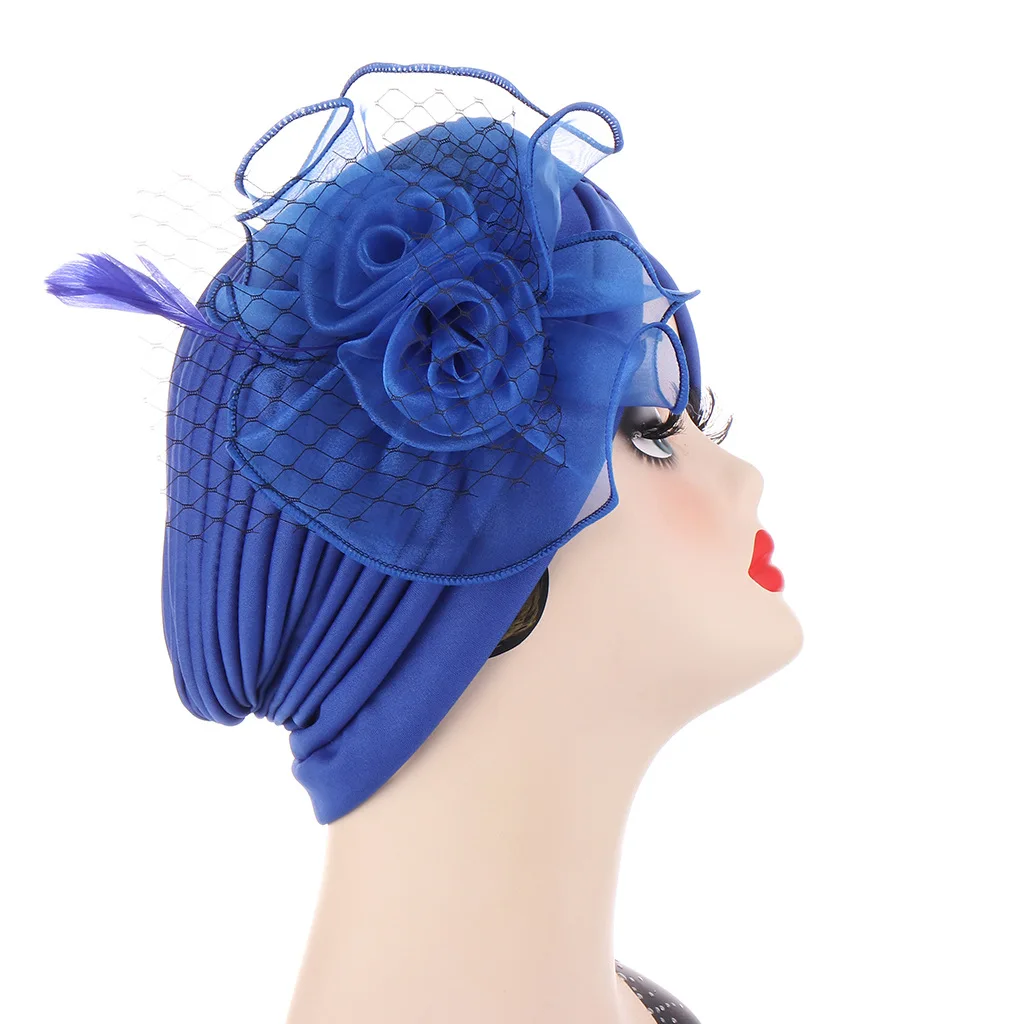 High Quality New Monochrome With The Same Color Feather Mesh Large Flower Elegant Muslim Decorative Hat India Cap Women Turban
High Quality New Monochrome With The Same Color Feather Mesh Large Flower Elegant Muslim Decorative Hat India Cap Women Turban