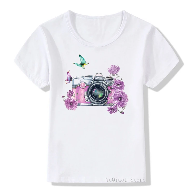 Vintage flowers camera print t shirt lovely girls clothes tshirt summer top cute t-shirts for tees white children’s clothing
Vintage flowers camera print t shirt lovely girls clothes tshirt summer top cute t-shirts for tees white children’s clothing