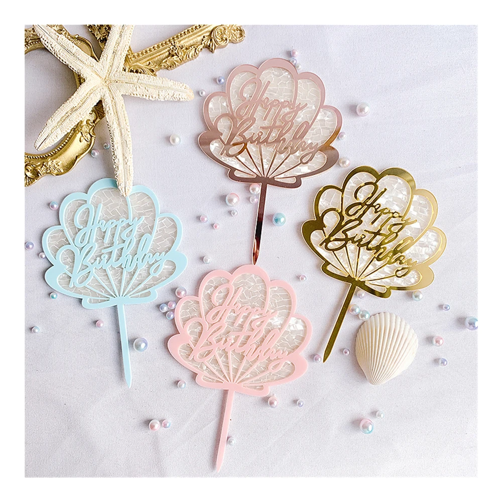 1 Pcs New Acrylic Happy Birthday Cake Topper Gold Shell Cake Topper for Girls Birthday Ocean Party Cake Decorations Baby Shower
1 Pcs New Acrylic Happy Birthday Cake Topper Gold Shell Cake Topper for Girls Birthday Ocean Party Cake Decorations Baby Shower