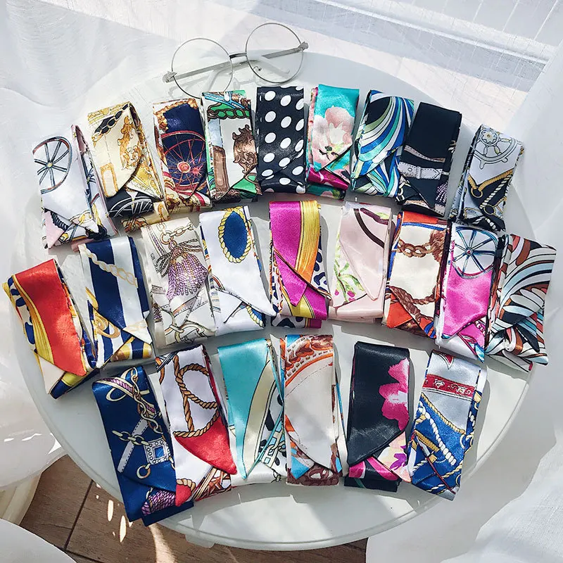 95*5 Cm Small Silk Scarf Headband for Women 2020 Print Handle Bag Scarf for Ladies Ribbons Tied Hair Streamer Long Skinny Scarf 
95*5 Cm Small Silk Scarf Headband for Women 2020 Print Handle Bag Scarf for Ladies Ribbons Tied Hair Streamer Long Skinny Scarf