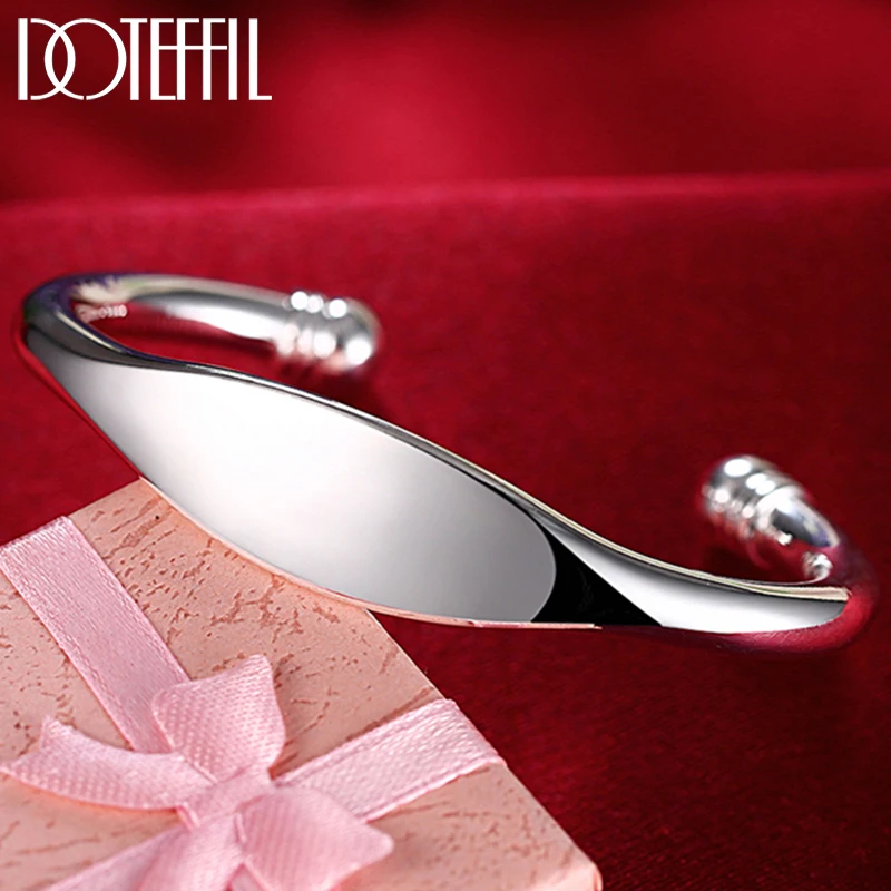 DOTEFFIL 925 Sterling Silver Cuff Bangle Bracelet for Women Fine Jewelry Double Beads Bendable Fashion Noble Style Shiny Bangle
DOTEFFIL 925 Sterling Silver Cuff Bangle Bracelet for Women Fine Jewelry Double Beads Bendable Fashion Noble Style Shiny Bangle