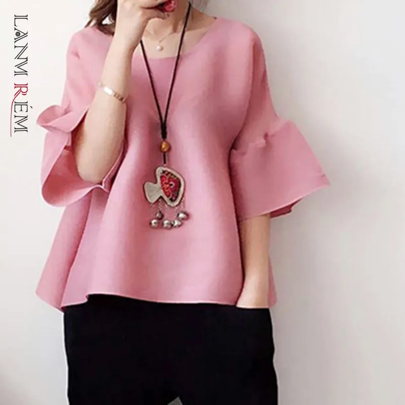 LANMREM 2022 New Round Neck Flare Sleeves Wine Red Color Pullover Loose Wide T-shirt Female Summer Pleated Vintage Top WK83203
LANMREM 2022 New Round Neck Flare Sleeves Wine Red Color Pullover Loose Wide T-shirt Female Summer Pleated Vintage Top WK83203