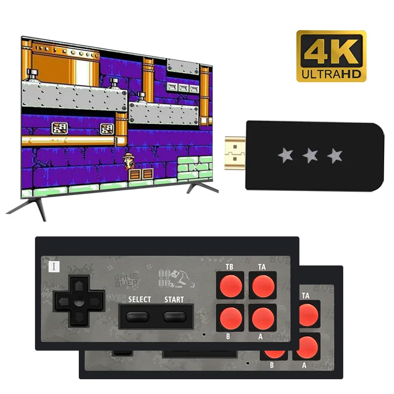 USB Wireless Handheld TV Video Game Console Build In 568 Classic 8 Bit Game mini Console Dual Gamepad HDMI-Compatible Output
USB Wireless Handheld TV Video Game Console Build In 568 Classic 8 Bit Game mini Console Dual Gamepad HDMI-Compatible Output