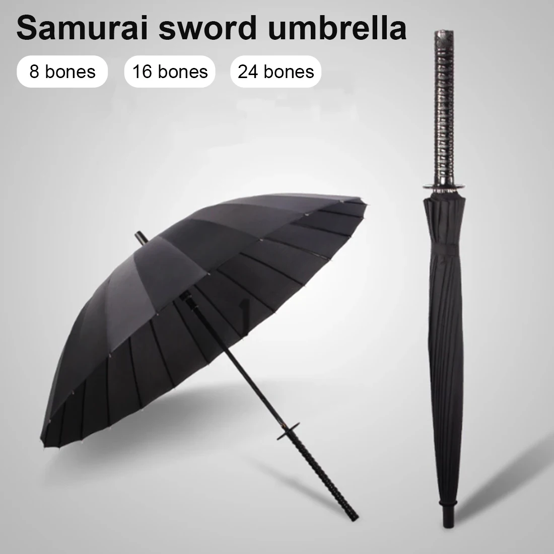

Креативный Зонт с длинной ручкой, японские зонты в стиле ниндзя для защиты от солнца, дождя, прямые зонтики, большие ветрозащитные искусстве...