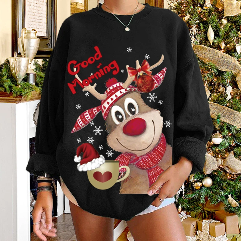 Christmas Sweatshirt Women 2021 New Letter Elk Print Round Neck Tops Loose Pullover Shirt Christmas Clothes Women's Plus Size XX
Christmas Sweatshirt Women 2021 New Letter Elk Print Round Neck Tops Loose Pullover Shirt Christmas Clothes Women's Plus Size XX