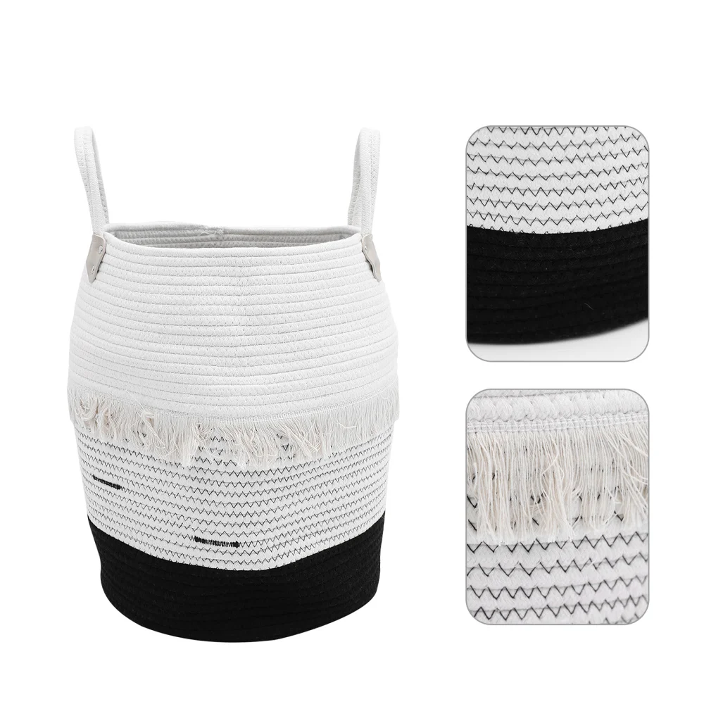 Folding Cotton Woven Laundry Basket Living Room Dirty Clothes Storage Basket
Folding Cotton Woven Laundry Basket Living Room Dirty Clothes Storage Basket