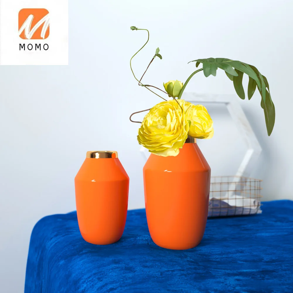 Simple Modern Orange Gilt Edging Porcelain Vase Crafts New Chinese Dining Table Flower Hotel Hallway Home Decoration
Simple Modern Orange Gilt Edging Porcelain Vase Crafts New Chinese Dining Table Flower Hotel Hallway Home Decoration