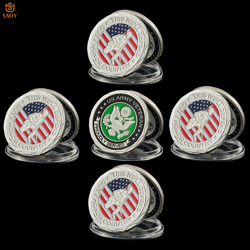 5PCS US Military Challenge Coin Army Veteranud Served Silver Plated Collectible Value Coin Home Decoration Gift
5PCS US Military Challenge Coin Army Veteranud Served Silver Plated Collectible Value Coin Home Decoration Gift