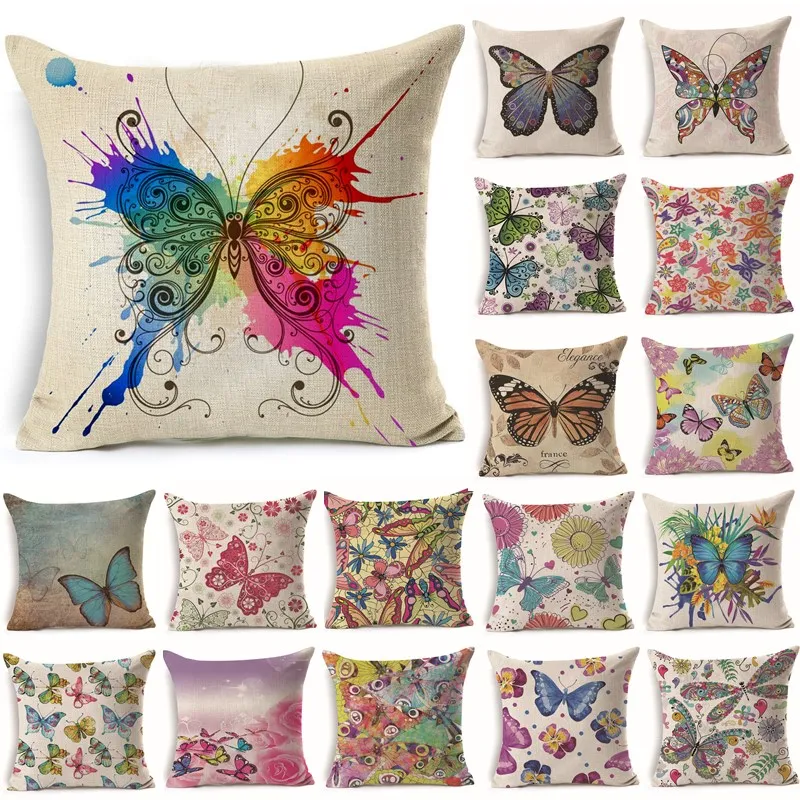 45*45cm Colorful Butterfly Floral Pattern Cotton Linen Throw Pillow Cushion Cover Car Home Bed Sofa Decorative Sofa Pillow
45*45cm Colorful Butterfly Floral Pattern Cotton Linen Throw Pillow Cushion Cover Car Home Bed Sofa Decorative Sofa Pillow