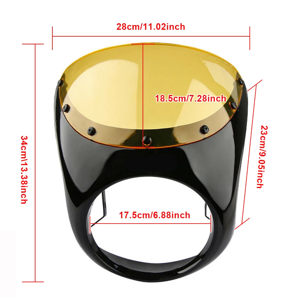 Racer Style Universal Screen Fit 7 Inch Headlight Windshield Motorcycle 7inch Headlight Fairing Screen Retro
Racer Style Universal Screen Fit 7 Inch Headlight Windshield Motorcycle 7inch Headlight Fairing Screen Retro