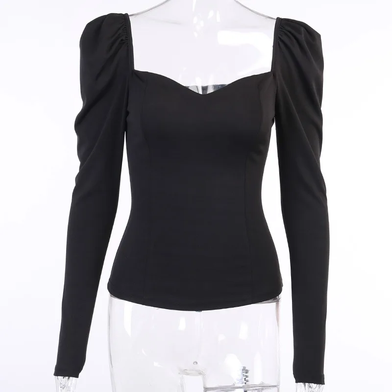 Elegant Basic Puff Sleeve Women Tops Spring Fall Solid Square Collar Slim Shirts Sexy Vintage Long Sleeve Y2k Tops 2021
Elegant Basic Puff Sleeve Women Tops Spring Fall Solid Square Collar Slim Shirts Sexy Vintage Long Sleeve Y2k Tops 2021