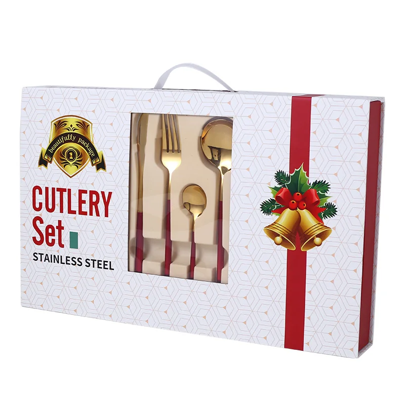 24PCS Gold Stainless Steel Cutlery Rainbow Dinner Set Knife Fork Spoon Silverware Set Kitchen Tableware Set Christmas Gift Box
24PCS Gold Stainless Steel Cutlery Rainbow Dinner Set Knife Fork Spoon Silverware Set Kitchen Tableware Set Christmas Gift Box
