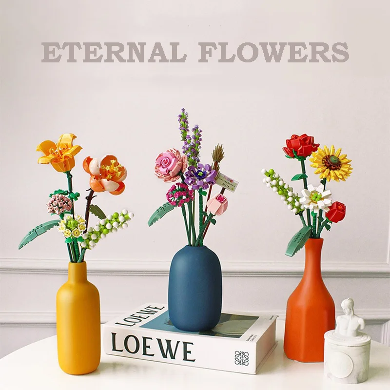 Creative Series Rose Sunflower Chrysanthemum Flower Bouquet 3D Model Building Blocks Plant Home Decoration Mini Bricks Toys Gift
Creative Series Rose Sunflower Chrysanthemum Flower Bouquet 3D Model Building Blocks Plant Home Decoration Mini Bricks Toys Gift