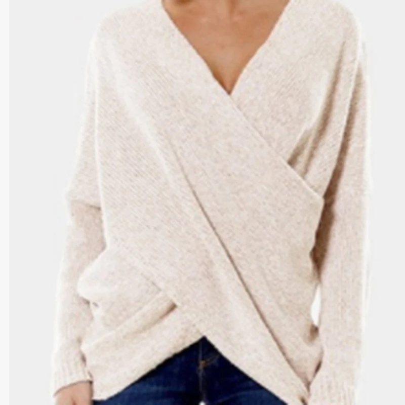 Sexy Autumn And Winter Women Pullover Sweaters Female Drop-Shoulder Cross Wrap Sweater Thread Slim Thickening Sweater Tops
Sexy Autumn And Winter Women Pullover Sweaters Female Drop-Shoulder Cross Wrap Sweater Thread Slim Thickening Sweater Tops