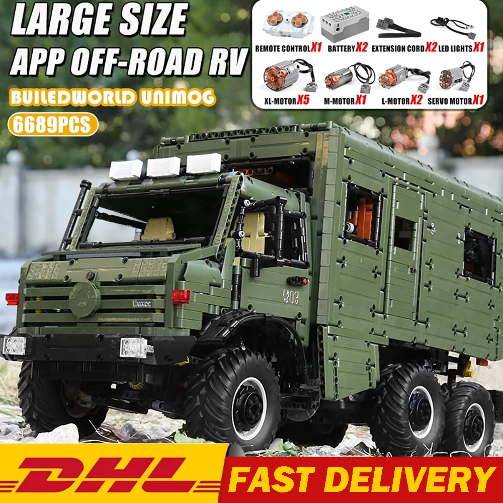 6689pcs Military truck loader High-Tech RC off-road vehicle Car J907 Unimog MOC NOMADISMS RV Motorhome Buidling Block Bricks
6689pcs Military truck loader High-Tech RC off-road vehicle Car J907 Unimog MOC NOMADISMS RV Motorhome Buidling Block Bricks