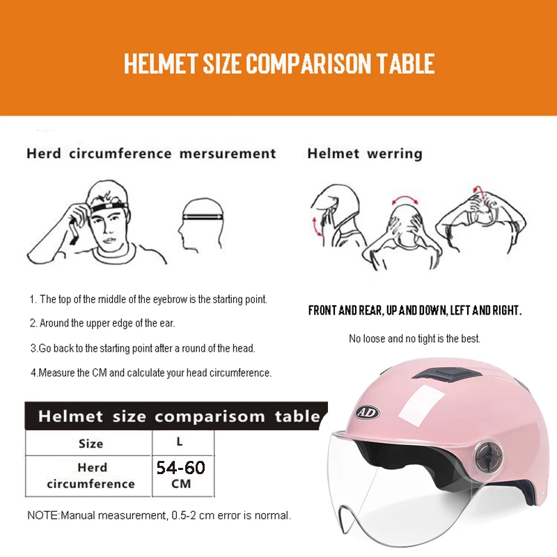 AD Motorcycle Helmet Men Women Four Seasons Universal Lovely Helmet Cycling Electric Scooter Skiing Moto Casco Casque 
AD Motorcycle Helmet Men Women Four Seasons Universal Lovely Helmet Cycling Electric Scooter Skiing Moto Casco Casque