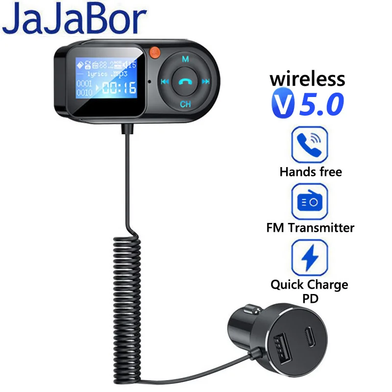 JaJaBor FM Transmitter Bluetooth Car MP3 Player Handsfree Car Kit USB PD Charger TF Card Music Play Wireless Aux Audio Receiver 
JaJaBor FM Transmitter Bluetooth Car MP3 Player Handsfree Car Kit USB PD Charger TF Card Music Play Wireless Aux Audio Receiver