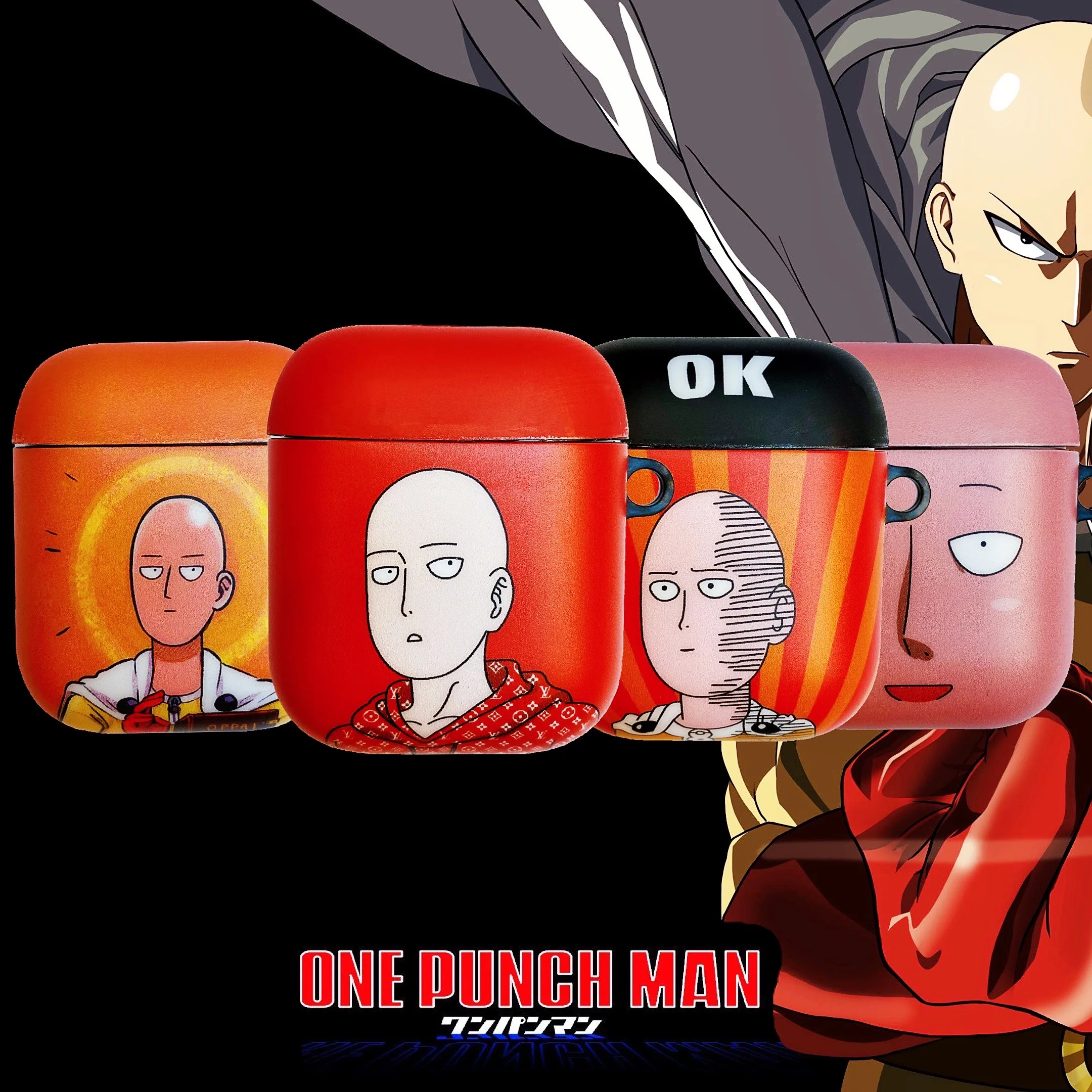Забавный мультяшный One Punch Man для Apple AirPods 2 и 1 зарядный Мягкий ТПУ чехол