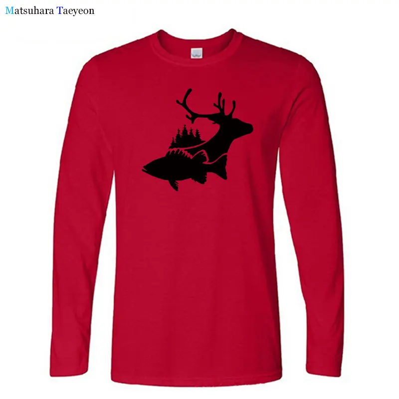 Deer Fish Hunting Print t shirt men Autumn new long sleeve t-shirts Cotton O-Neck t shirt homme funny Streetwear mens t shirts
Deer Fish Hunting Print t shirt men Autumn new long sleeve t-shirts Cotton O-Neck t shirt homme funny Streetwear mens t shirts