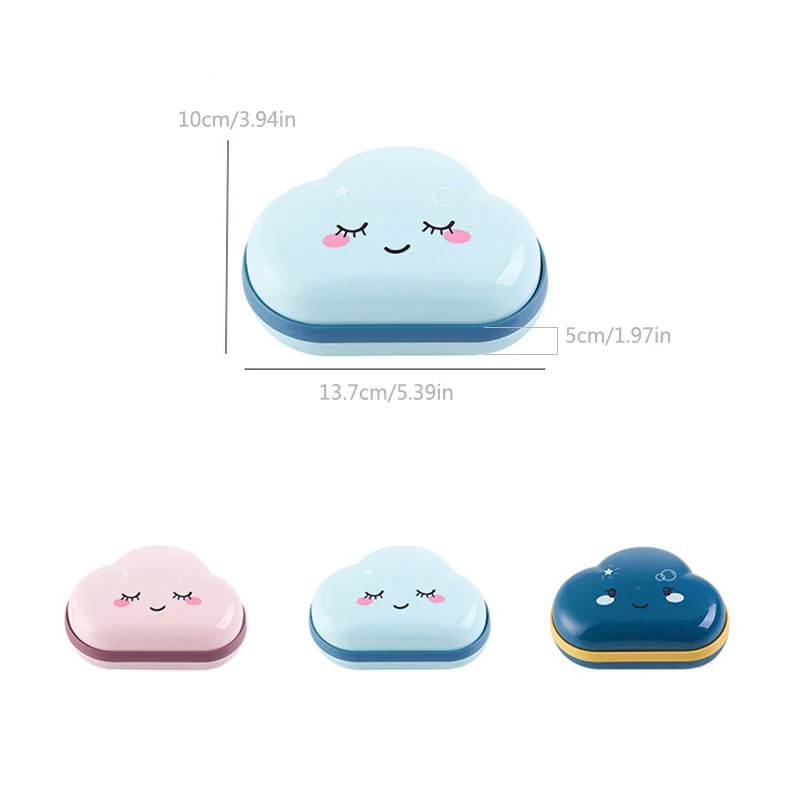 Cute Cartoon Clouds Shape Soap Box Bathroom Drain Soap Holder Portable Travel Soap Protect Case Bathroom Accessorie 2020
Cute Cartoon Clouds Shape Soap Box Bathroom Drain Soap Holder Portable Travel Soap Protect Case Bathroom Accessorie 2020