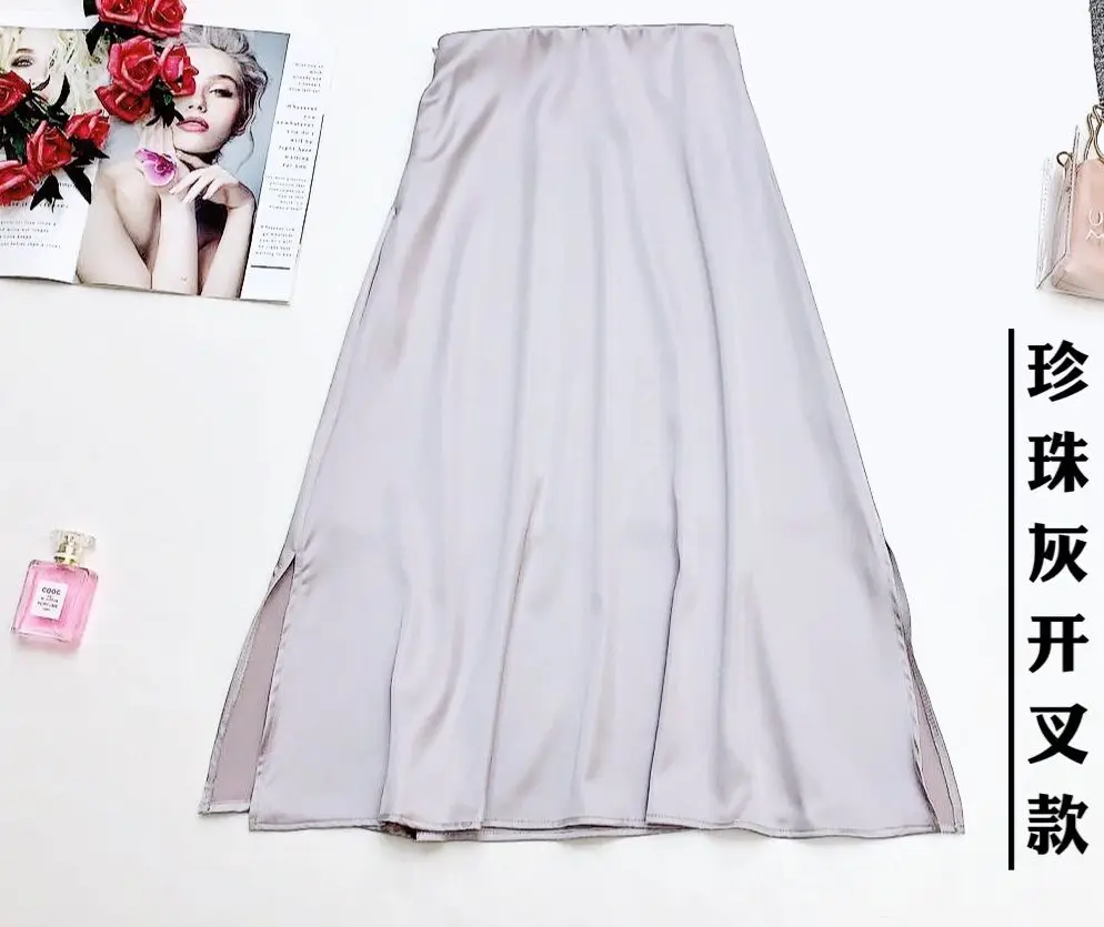 Summer Satin Long Skirts for Women Silk Midi Skirts Womens Korean England Style Satin Office Lady Simple Solid Elegant Skirts
Summer Satin Long Skirts for Women Silk Midi Skirts Womens Korean England Style Satin Office Lady Simple Solid Elegant Skirts