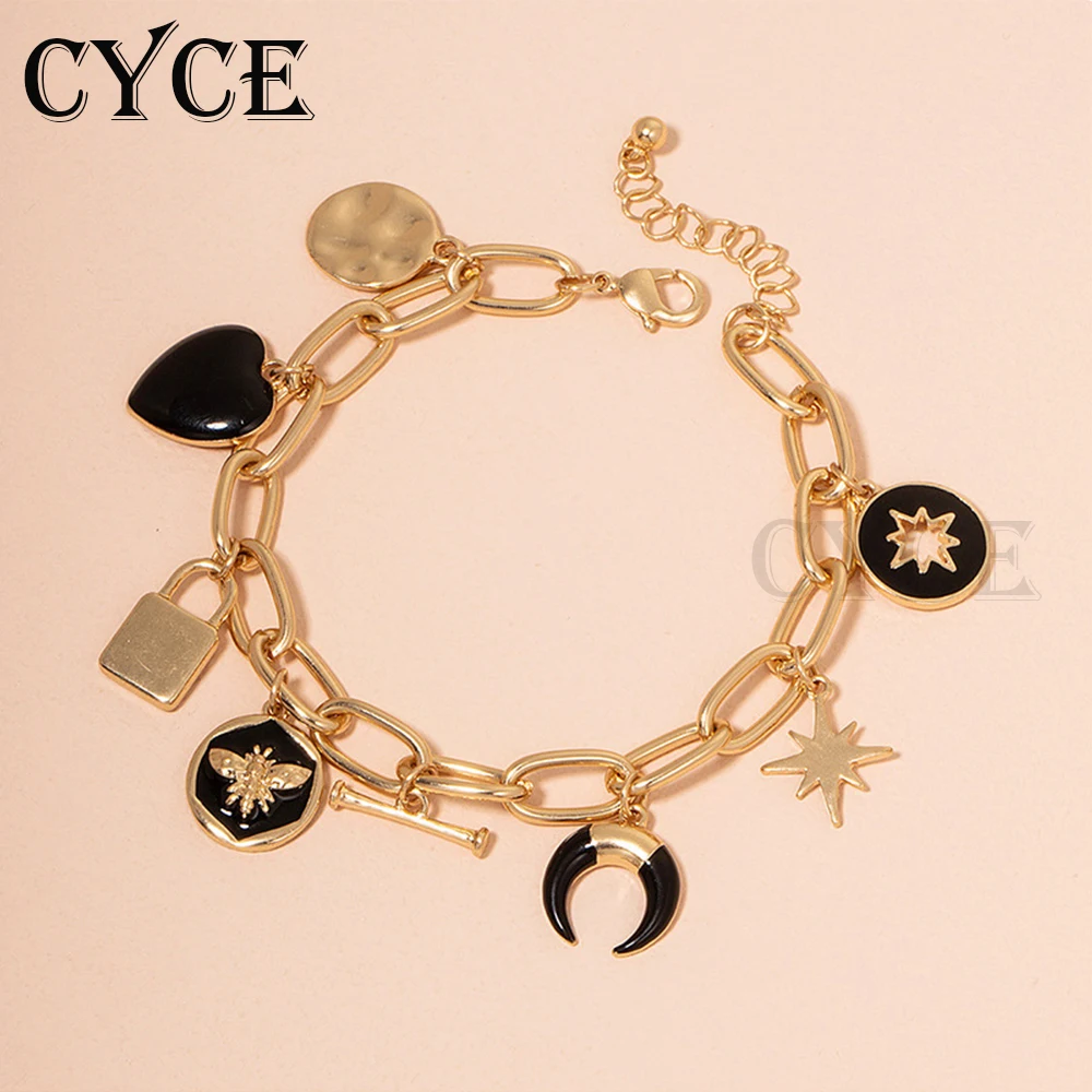 CYCE Romantic Heart-shaped Lock Pendant Bracelets For Women Trend Bee Disc Charm Bracelets Sweet Girl Hand Jewelry Accessories
CYCE Romantic Heart-shaped Lock Pendant Bracelets For Women Trend Bee Disc Charm Bracelets Sweet Girl Hand Jewelry Accessories