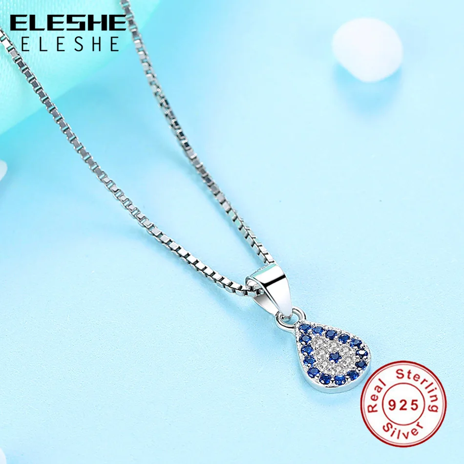 Blue Austrian Crystal Blue Eye Necklaces & Pendants Wedding Jewelry Elegant Women 925 Sterling Silver Necklace Gifts 
Blue Austrian Crystal Blue Eye Necklaces & Pendants Wedding Jewelry Elegant Women 925 Sterling Silver Necklace Gifts