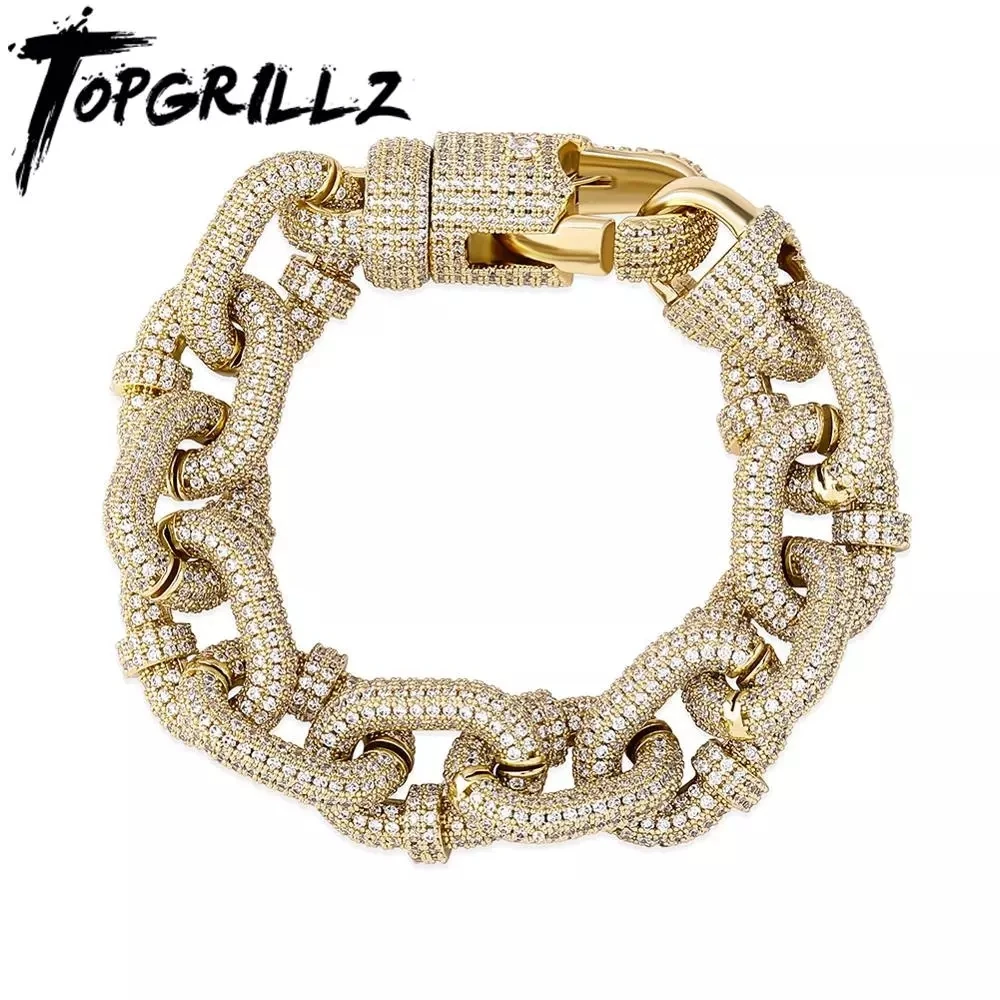 TOPGRILLZ 17 мм браслет-цепочка в виде кубинской цепи из Майами высокое качество микро