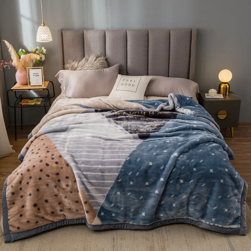 

Luxury Quality Thick Raschel Mink Blanket Zebra Skin Pattern Printed Sofa Throw Twin Queen Size Super Soft Warm Bed Blanket