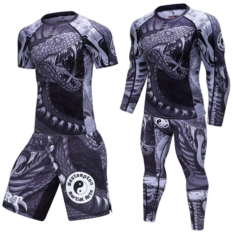 Мужские футболки и штаны для MMA бокса Муай Тай шорты Rashguard комплекты кикбоксинга