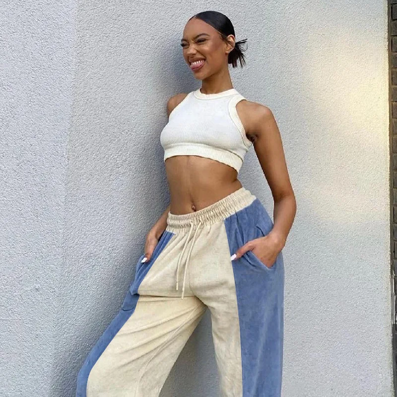 Winter Velvet Baggy Pants Patchwork Elastic Waist Casual Trousers Letter Print Korean Cute Warm Sweatpants Wide Leg Pant Female
Winter Velvet Baggy Pants Patchwork Elastic Waist Casual Trousers Letter Print Korean Cute Warm Sweatpants Wide Leg Pant Female
