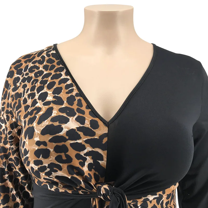 Leopard Print Dress Spring 2021 New Plus Size Women's Sexy Deep V-Neck Long Sleeves With Belt Fashion Elegant Intellectual Dress
Leopard Print Dress Spring 2021 New Plus Size Women's Sexy Deep V-Neck Long Sleeves With Belt Fashion Elegant Intellectual Dress