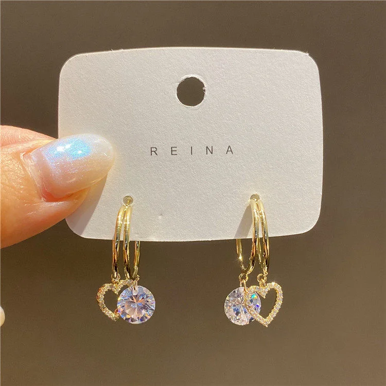 Temperament Micro Inlaid Zircon Earrings Simple Little Fresh Lady Earrings Sweet Love Earrings Silver Needles Versatile
Temperament Micro Inlaid Zircon Earrings Simple Little Fresh Lady Earrings Sweet Love Earrings Silver Needles Versatile