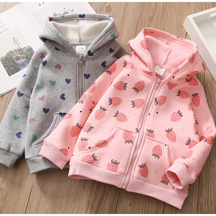 Jacket for Girls 2021 Spring New Baby Hooded Casual Zipper Coats Cute Strawberry Love Print Cotton Girls Jackets Kids Outerwear
Jacket for Girls 2021 Spring New Baby Hooded Casual Zipper Coats Cute Strawberry Love Print Cotton Girls Jackets Kids Outerwear