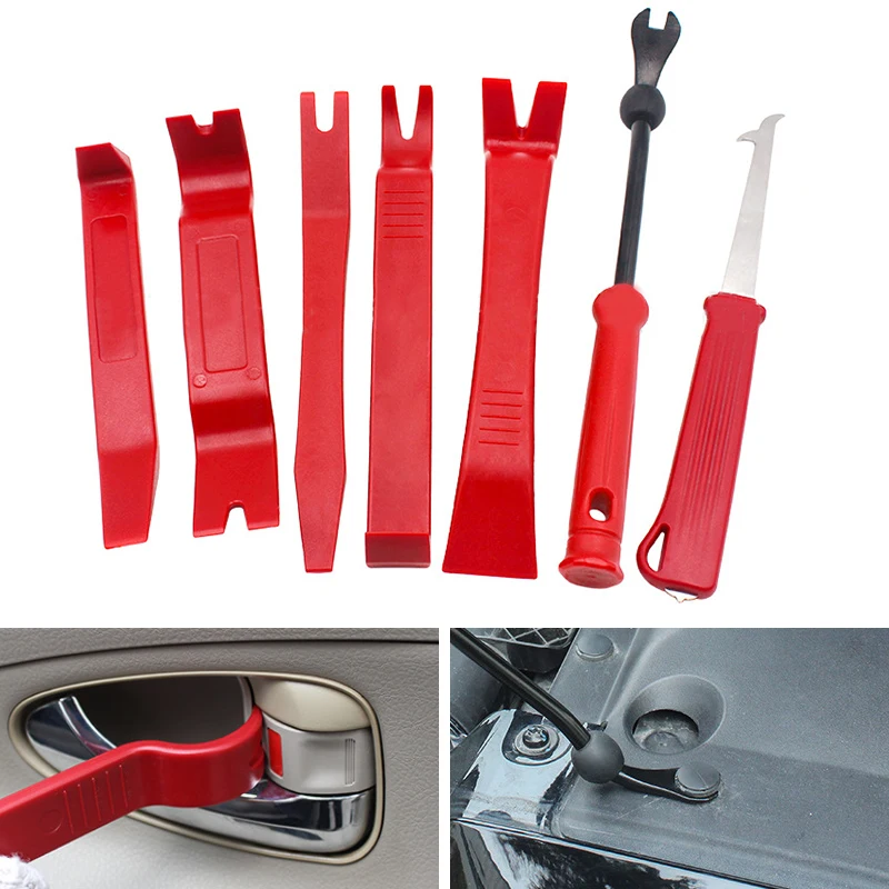 7Pcs Car Door Clip Panel Trim Radio Dashboard Removal Tool Kit Car Interior Navigation Disassembly Seesaw Conversion Repair Tool
7Pcs Car Door Clip Panel Trim Radio Dashboard Removal Tool Kit Car Interior Navigation Disassembly Seesaw Conversion Repair Tool